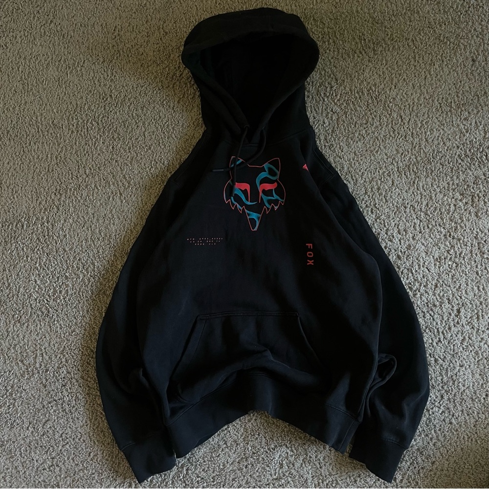 Fox Black Hoodie for Mens Medium - Picture 2 of 4